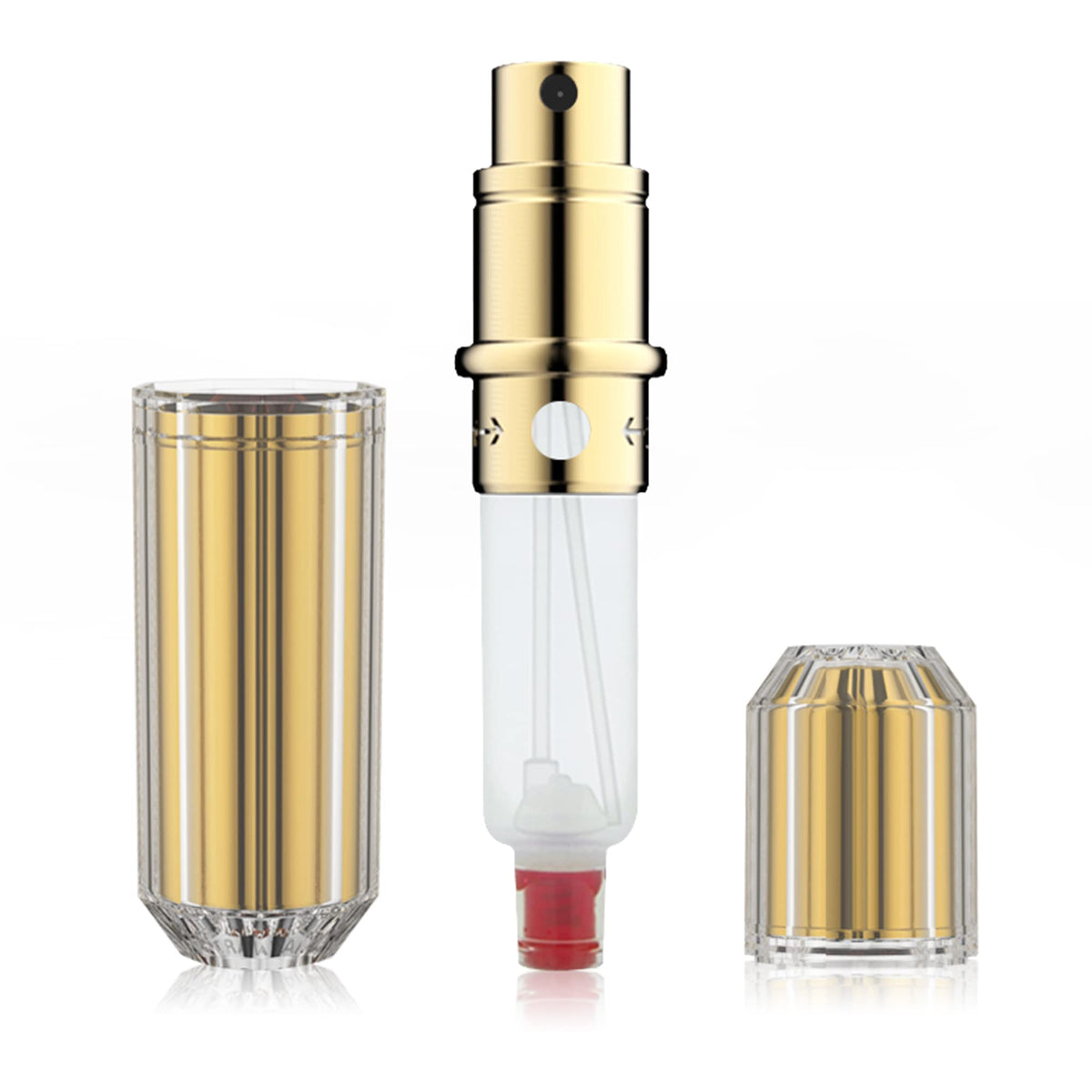 Travalo Bijoux - Atomizador de perfume ovalado, sistema de cambio en U, aprobado por la TSA, pulverizador reutilizable hermético, fácil de llenar, ligero portátil, carcasa exterior similar al vidrio