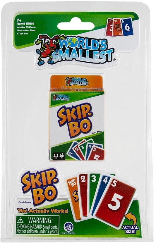 Juego de Cartas El Skip-Bo Más Pequeño del Mundo de World's Smallest, súper Divertido para Exteriores y Viajes