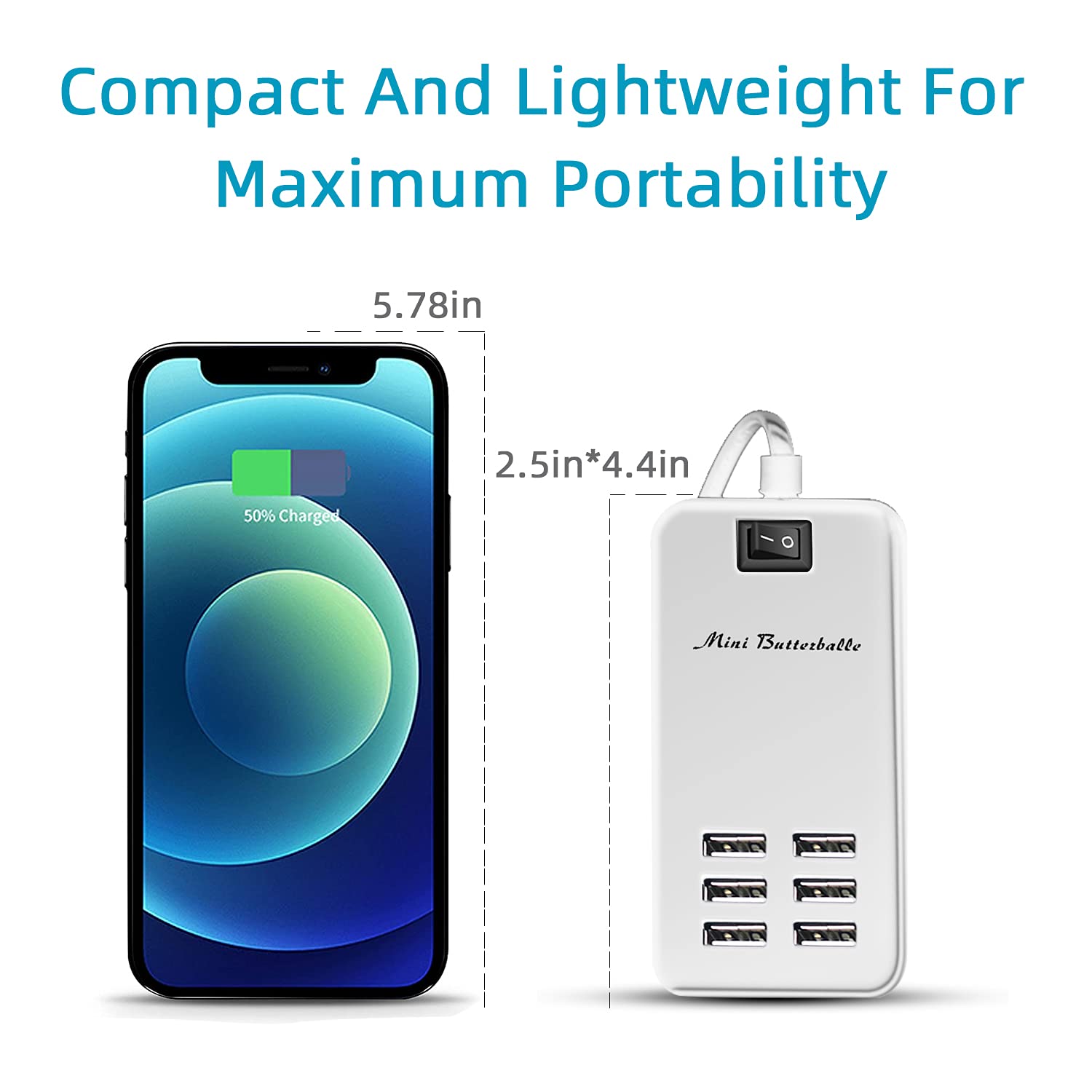Hub USB 6 Puertos EE.UU. AC Power para Escritorio con Cable