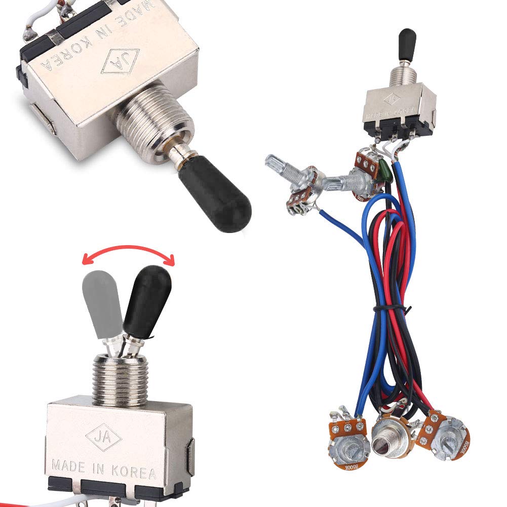 Dilwe Kit de arn¡§|s de cableado para Bajos, Que Incluye 11 Tuercas y 6 Arandelas para el Kit de reemplazo de Guitarra electr¡§?nica