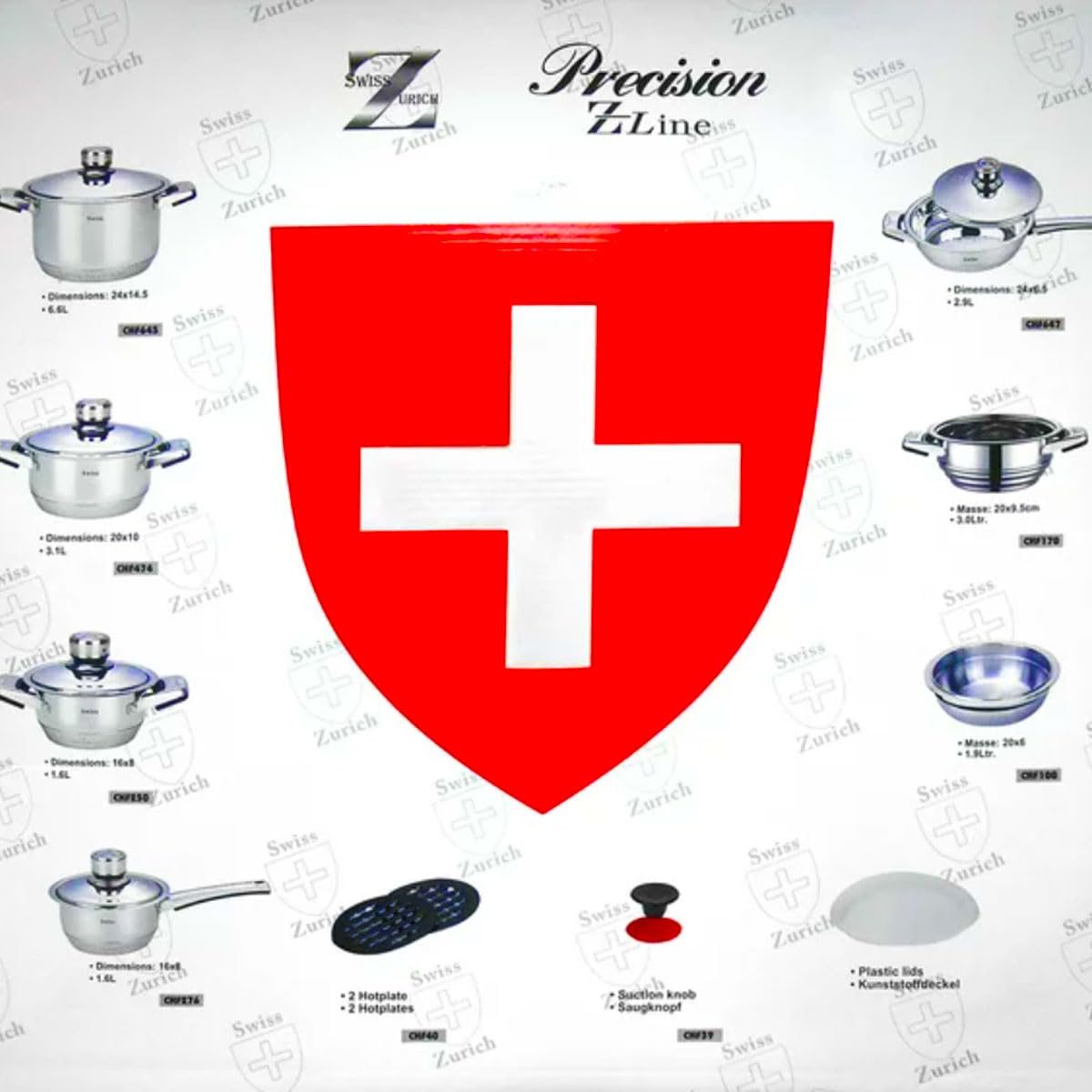 Batería de cocina de 16 Piezas de Acero Inoxidable Fondo Térmico