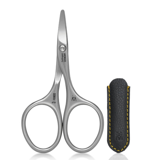 FINOX stainless steel baby scissors in matte finish, made by GERManikure in Solingen, Germany