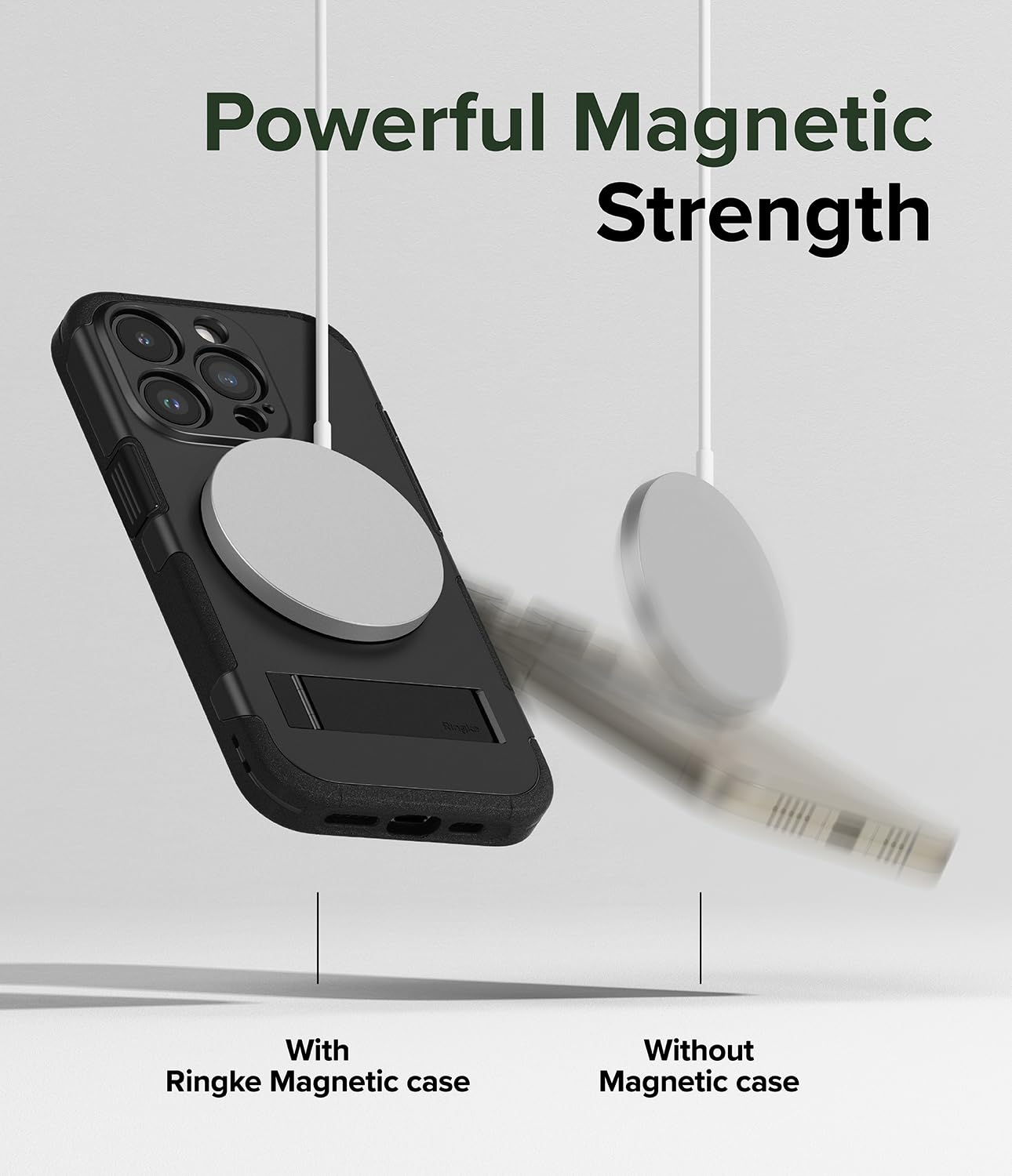 Funda Magnética Ringke Alles Black con Soporte Ajustable Compatible con iPhone 15 Pro y MagSafe para Hombre y Mujer