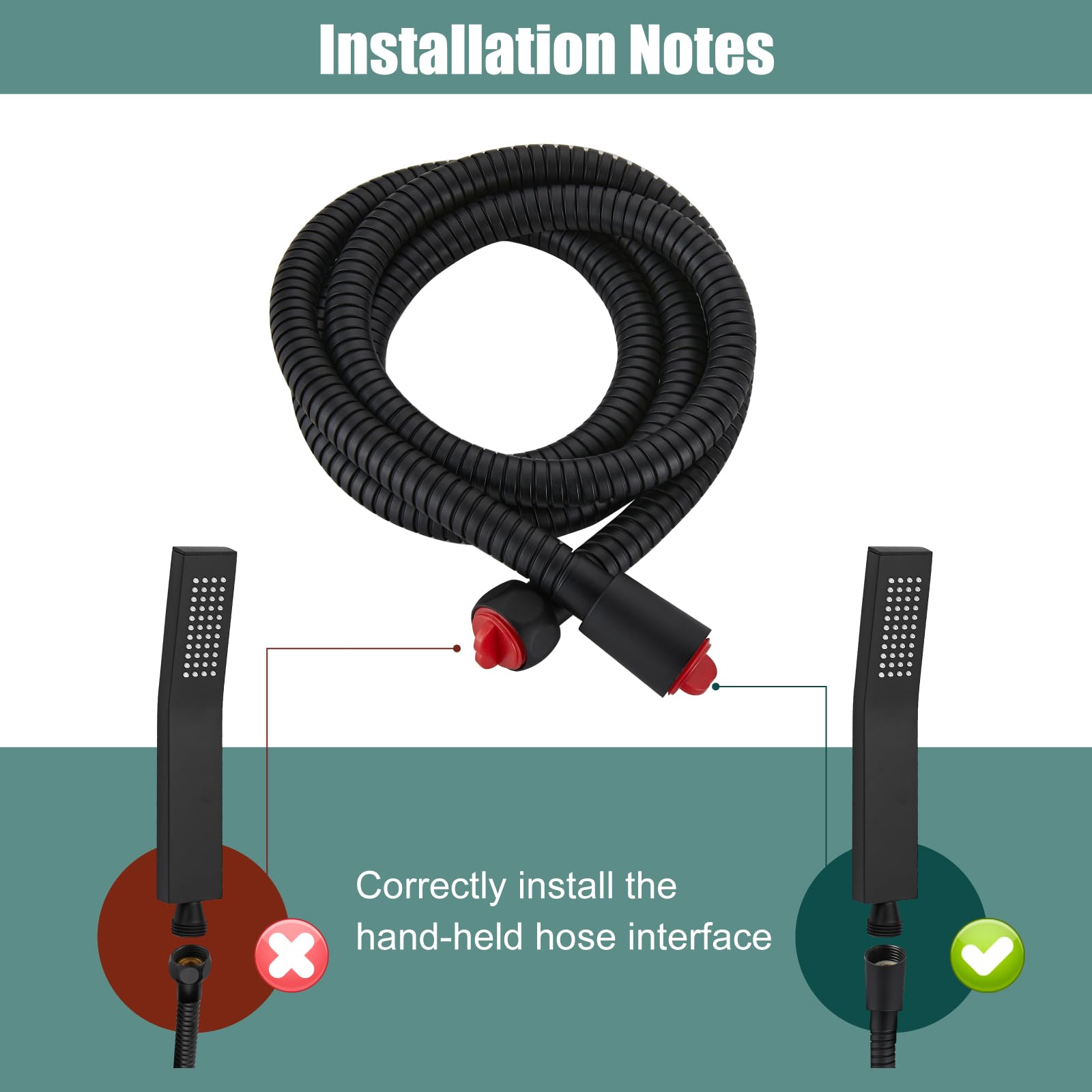 Sistema de Ducha Negro Mate Triple Función con Cabezal Giratorio de 20.3 cm y Ducha de Mano Ajustable