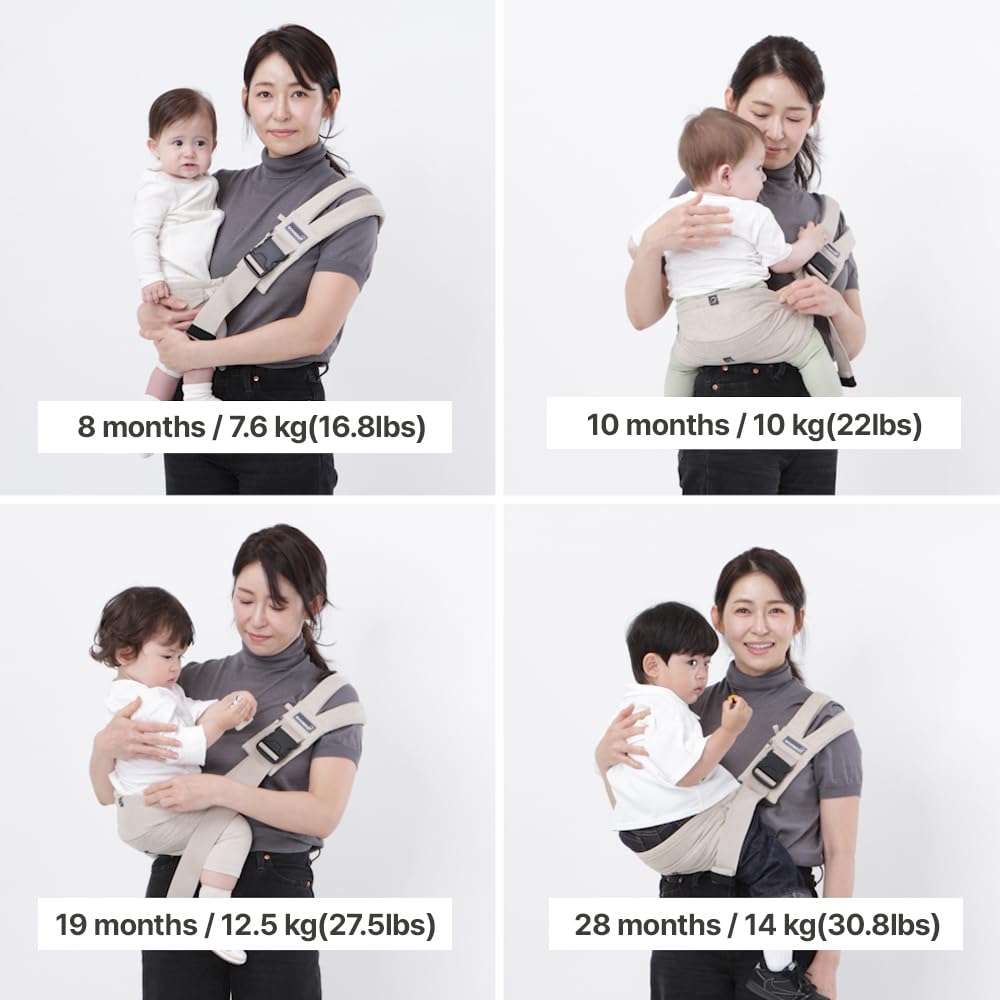 GOOSEKET 365 - Portabebés para niños pequeños, 100% algodón, ligero, fácil de usar, portátil, adecuado de 6 a 48 meses, soporta hasta 44 libras (caqui)