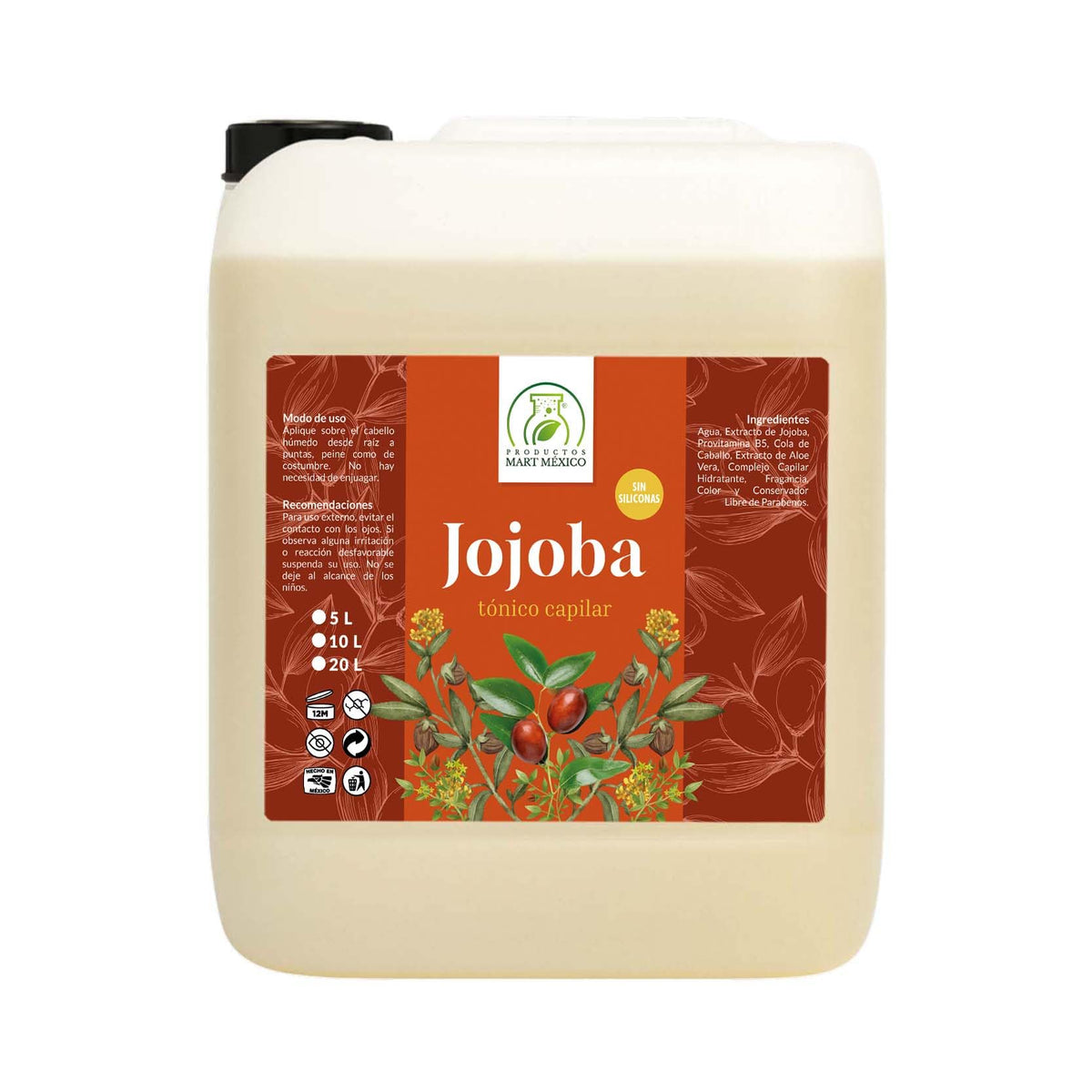 Tónico Capilar Productos Mart Mexico Jojoba Antioxidante 5 Litros