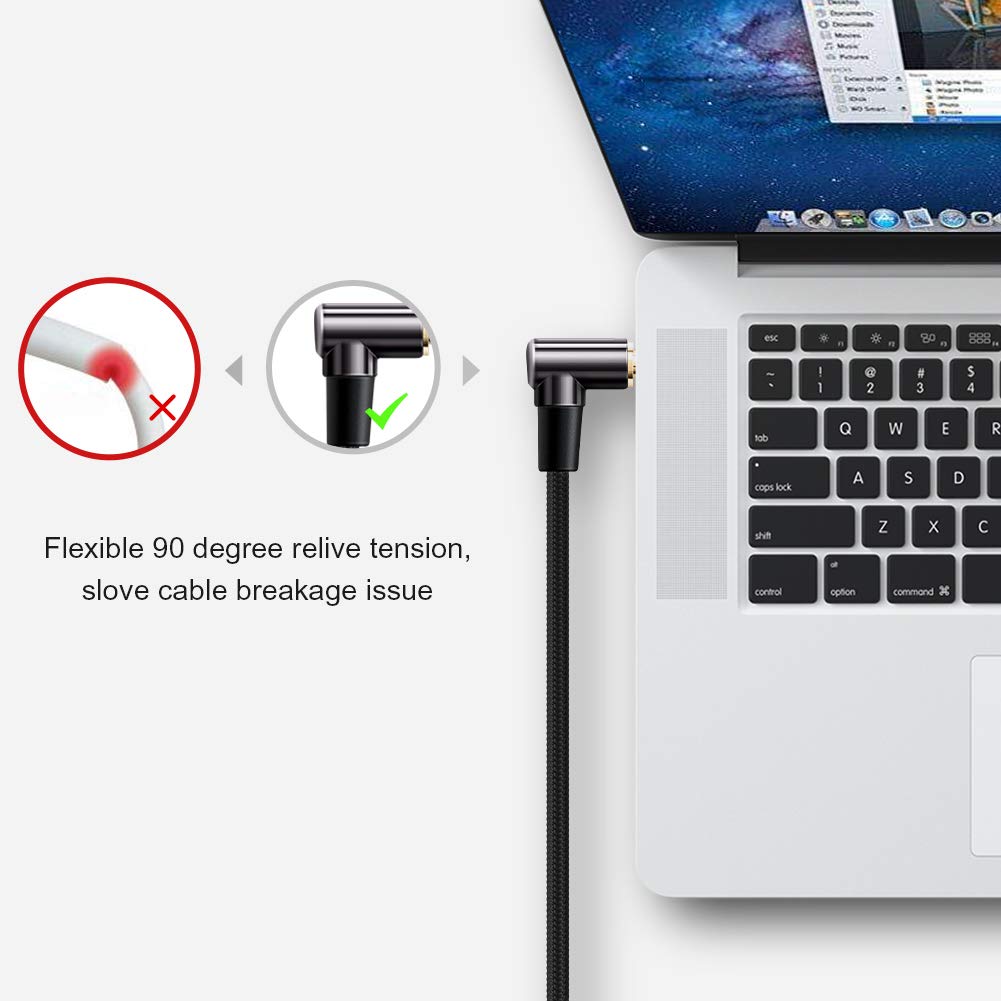 CableCreation Cable de audio auxiliar estéreo HiFi de 3,5 mm 3 metros, ángulo recto de 3,5 mm con núcleo de cobre plateado para estéreos de automóviles, iPhones, negro