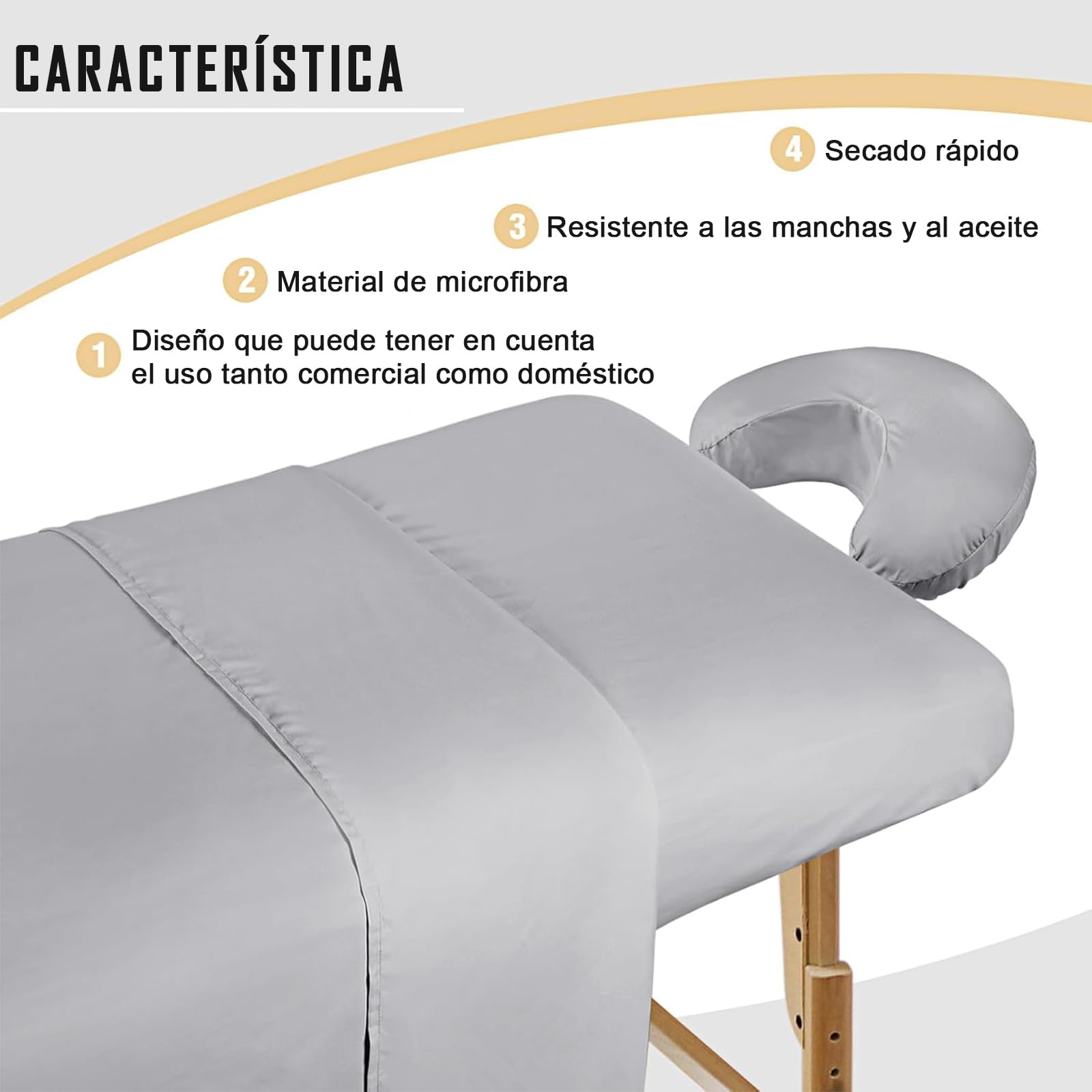 Juego de Sábanas de Masaje de Microfibra Antiarrugas para Salón Spa Blanca