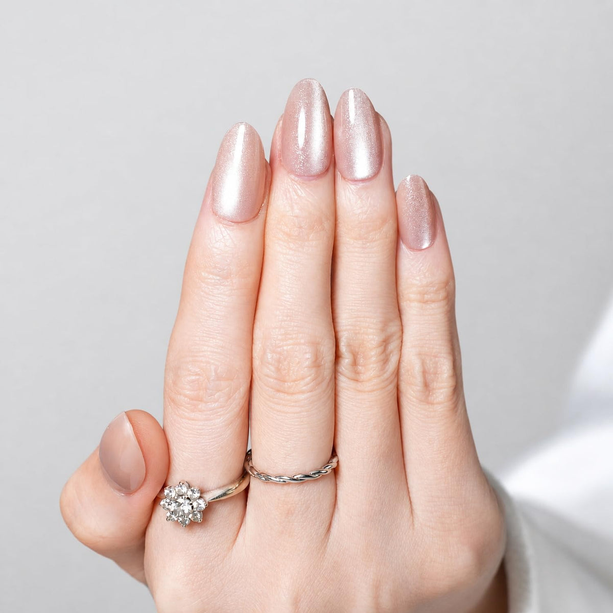 SXC Uñas postizas de la marca Cosmetics | Serie X1, almendra corta (021 Champagne Pearl)