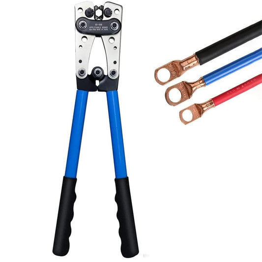 Herramienta de Crimpado de Cable de Batería，Crimpadora de Lengüetas de Cable de Batería para Terminales de Cable resistentes， AWG 10，8, 6, 4, 2, 1, 0 (Cable Crimping Pliers)
