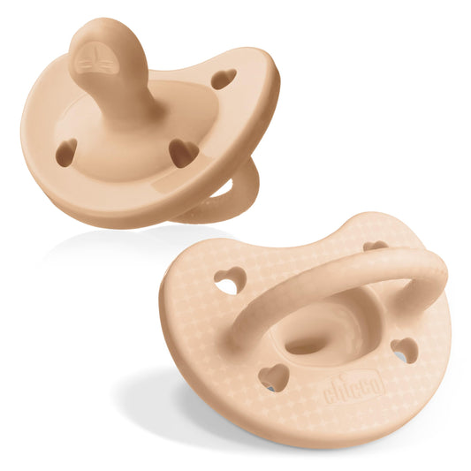 Chicco PhysioForma® - Chupete de silicona de lujo de una pieza para bebés de 0 a 6 m | Escudo texturizado de moda, última intervensión de BPA y látex, funda esterilizante reutilizable, color rubor, 2