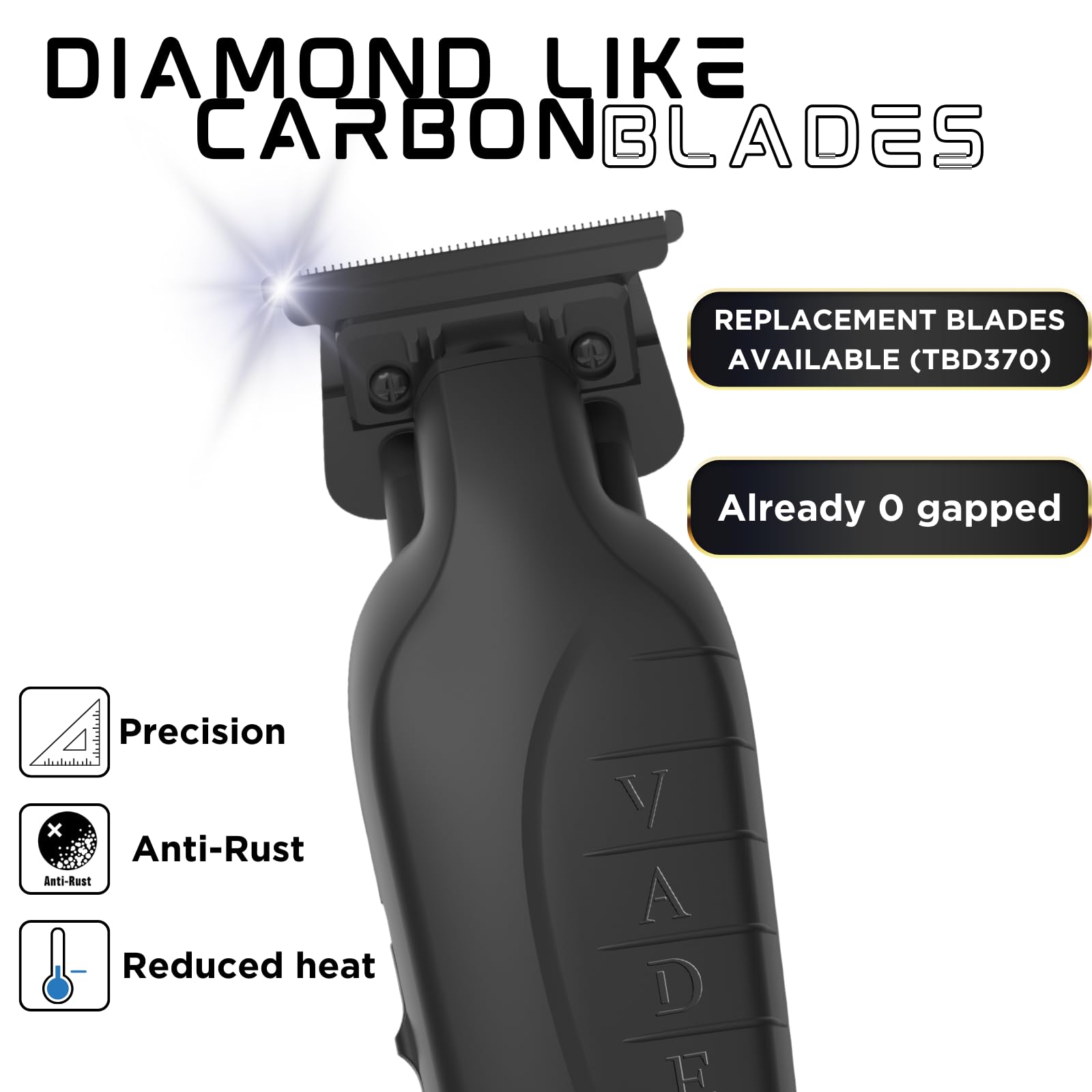 Cortadora Profesional Supreme Trimmer Vader Negra con Cuchilla en T para Barberos