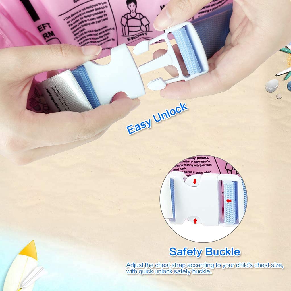 Gogokids Chaleco de natación para niños, flotadores para niñas y niños de 9-13-18-23 kg, flotadores de alberca con alas de Agua y Correa de Hombro para niños de 2-6 años