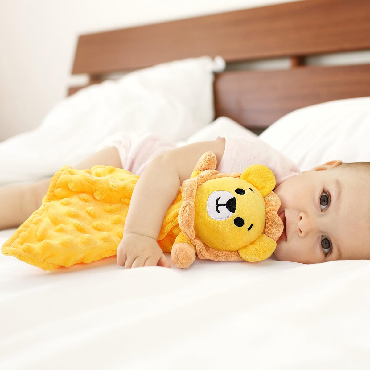 Sprinqdawin - Mantas de seguridad de león para bebés, manta de seguridad de bebé de león para recién nacidos, juguete suave para bebé, regalos de animales de peluche para niños y niñas, amor de león