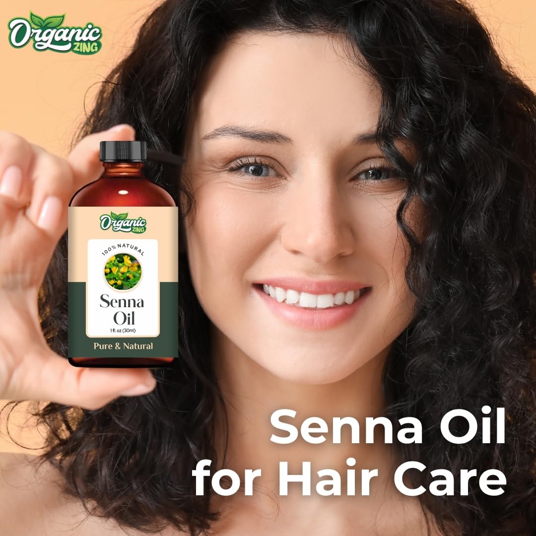 Organic Zing Senna (Cassia Senna) Oil | Pure & Natural Carrier Oil for Skincare & Haircare- 30ml/1.01fl oz