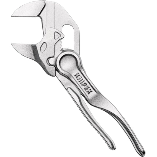 KNIPEX Llave de alicates XS, cromada, 100 mm, empuñaduras continuas hasta 21 mm, llave de alicates pequeña, Edc, 86 04 100