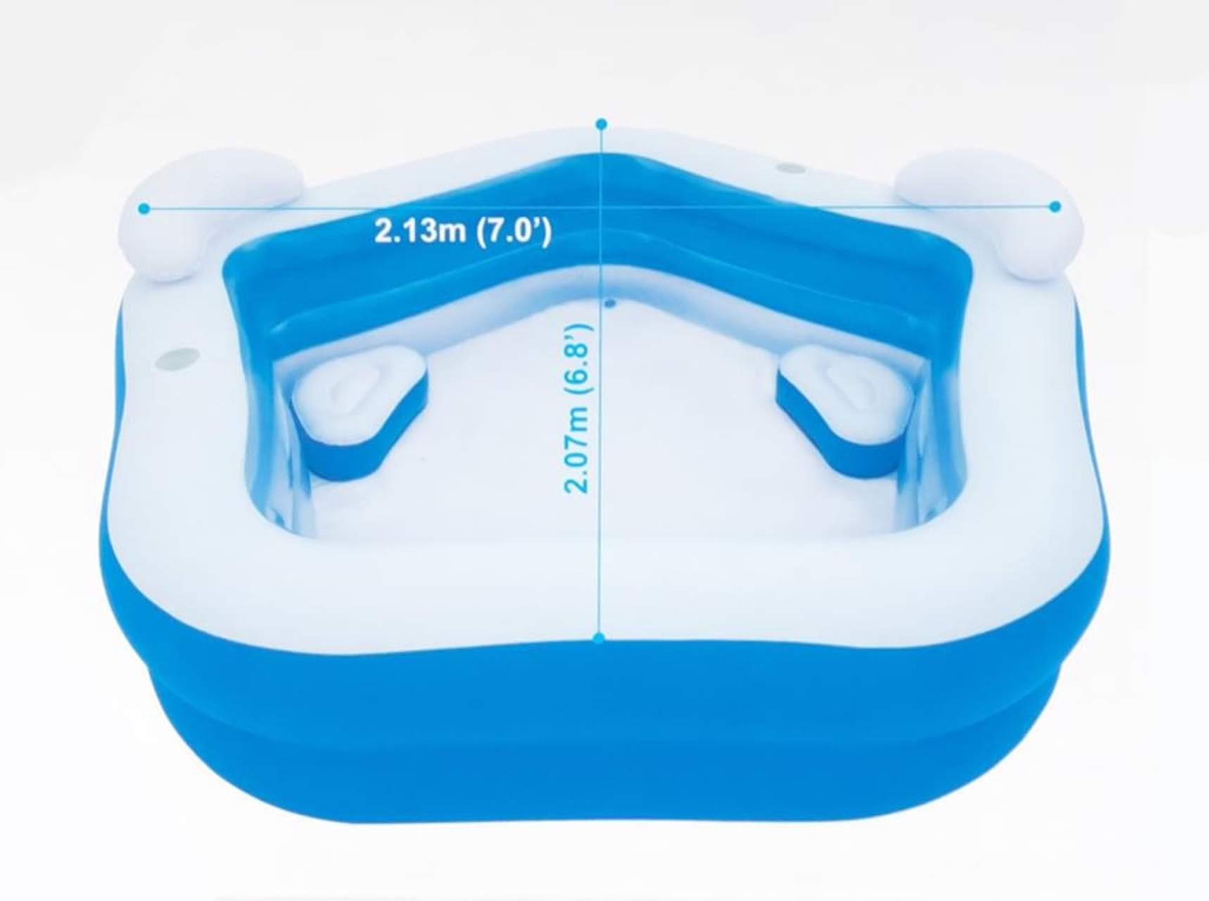 Alberca Familiar Lounge Piscina Inflable Bestway Azul Alberca Hinchable Pentagonal Alberca Azul con Blanco 2.13 mts