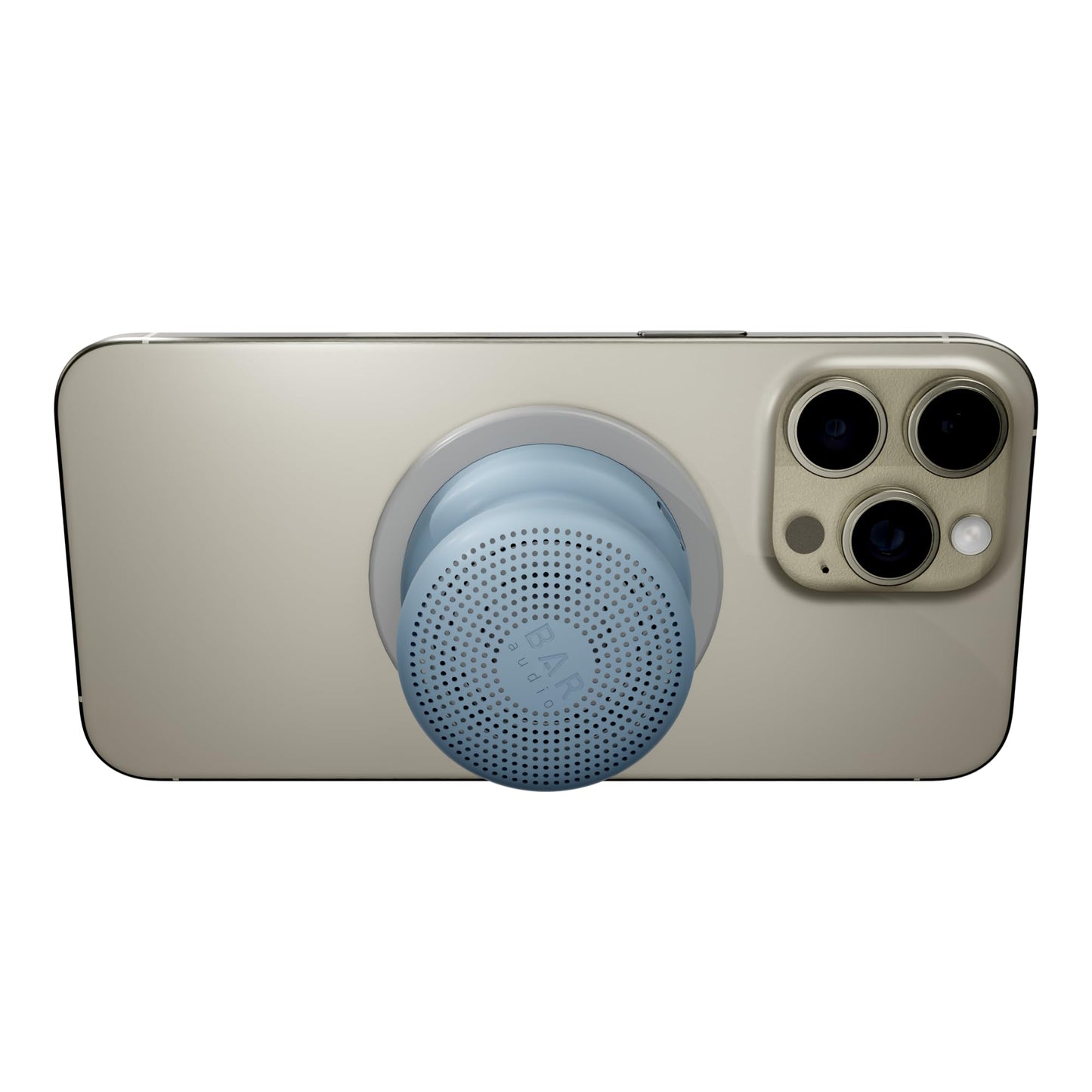 Cellhelmet Bar Audio Mini Mag Altavoz inalámbrico magnético compacto con audio potente, resistencia al agua IPX5, batería de 6 horas y montaje compatible con MagSafe en gris pizarrón y azul brillante