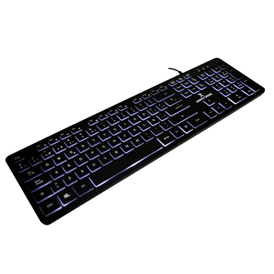 Teclado Slim PERFECTCHOICE Blanco con Iluminación y Backlight Silencioso