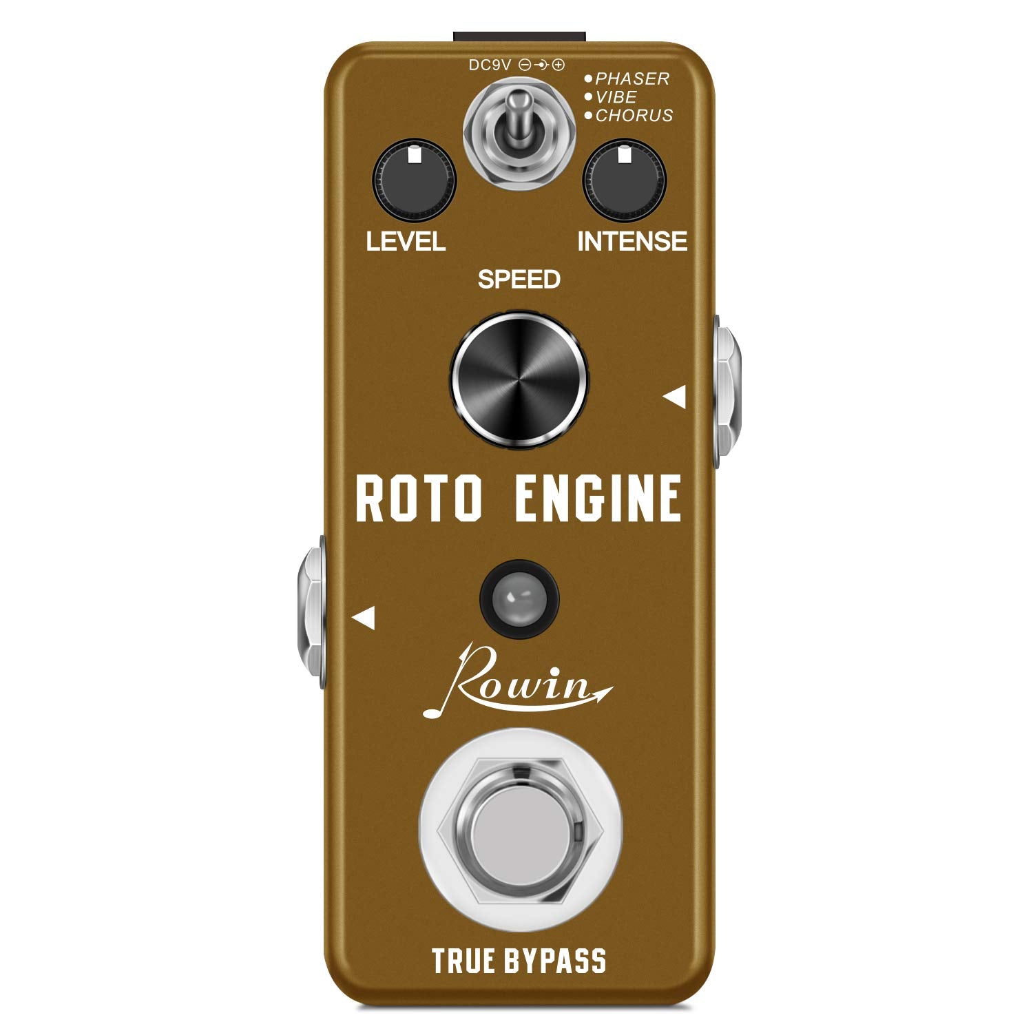Rowin ROTO ENGINE - Pedal de efectos de simulador de altavoz rotativo Mini pedal de efectos de guitarra digital Phaser/Vibe/Chorus 3 modelos con almacenamiento de pedal de sonido Timbre True Bypass