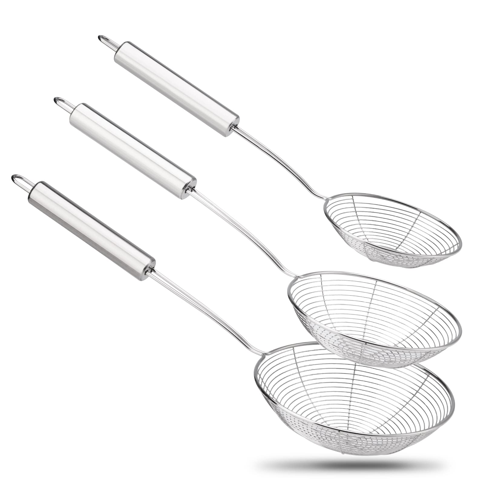 Juego de Cucharones Coladores de Malla Fina Acero Inoxidable para Cocina
