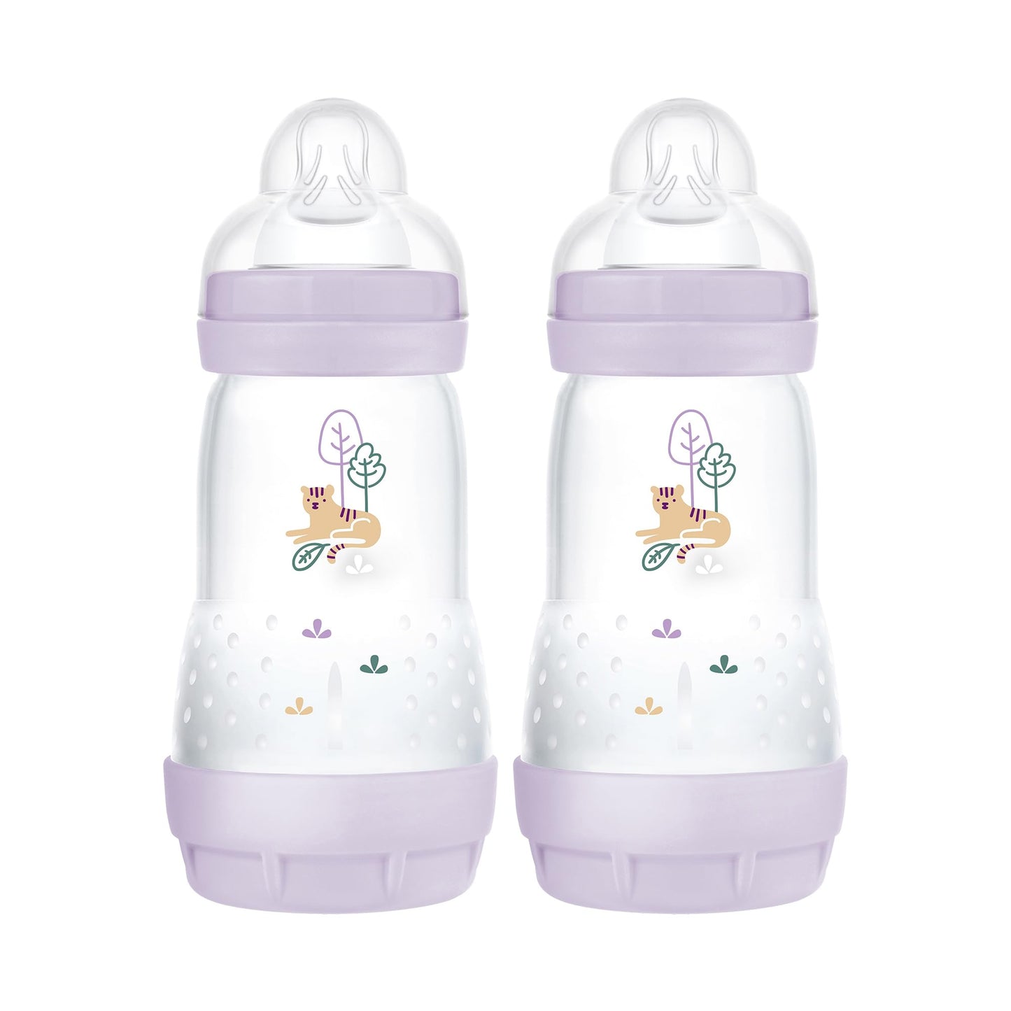 MAM Easy Start - Biberón anticólico de 9 onzas, flujo medio, botella de pezón de silicona similar a la lactancia materna, reduce los cólicos, gas y reflujo, fácil de limpiar, sin BPA, biberones