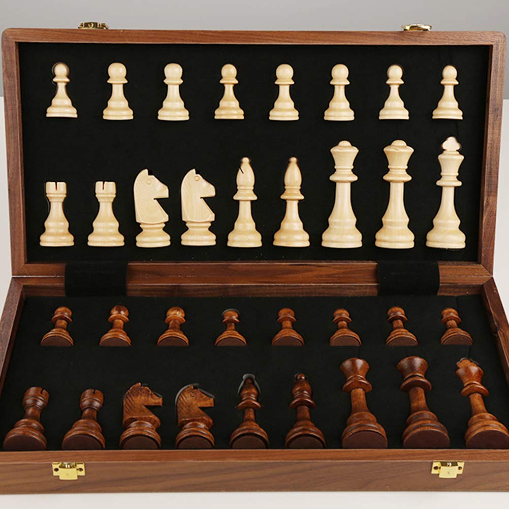 Keenso Juego de Ajedrez de Ajedrez Tablero de Ajedrez Plegable Tablero de Ajedrez de Viaje Juego de Ajedrez Portátil Plegable
