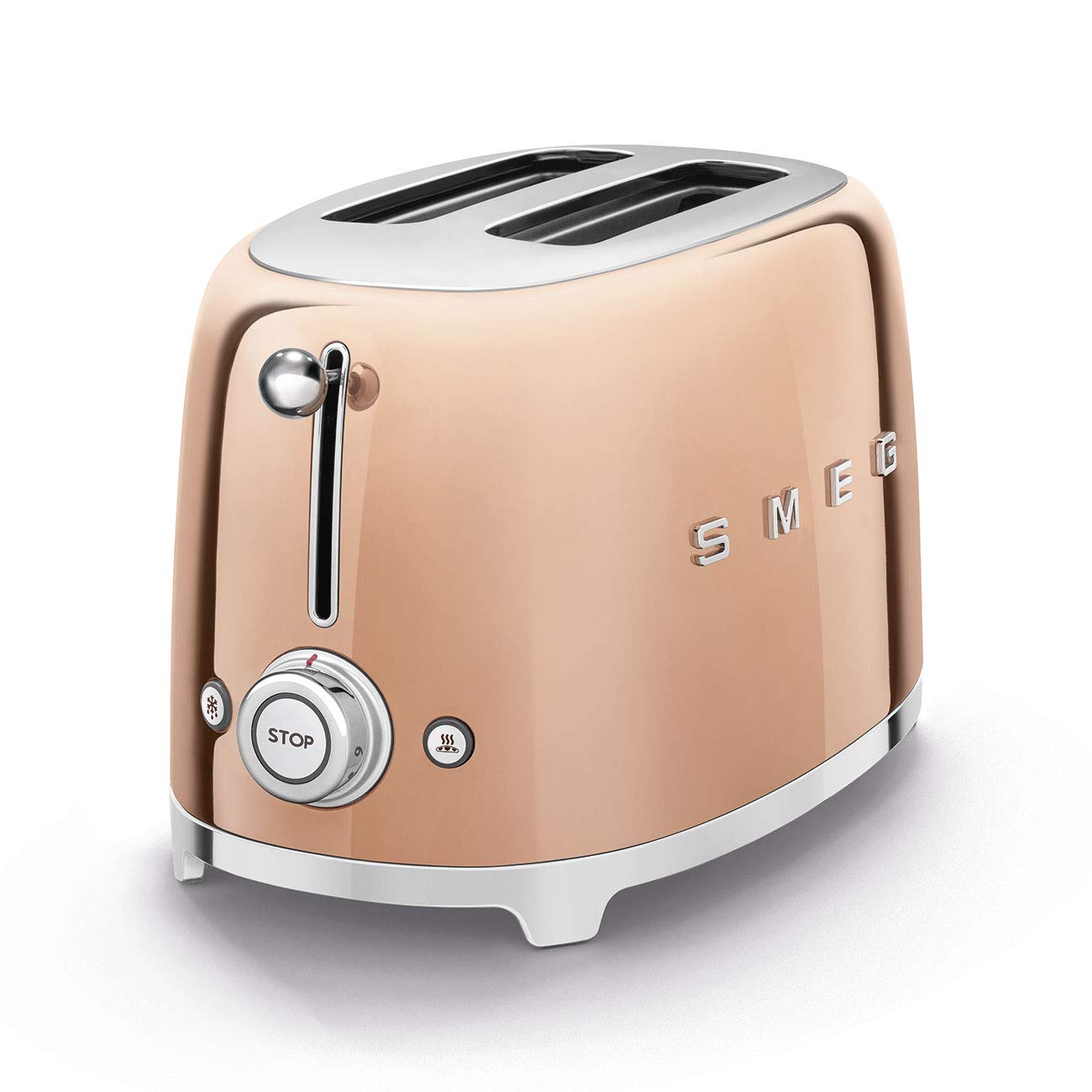 Smeg TSF01RGUS Edición Limitada 50's Estilo Retro Estética tostador de 2 rebanadas Oro Rosa, Cobre