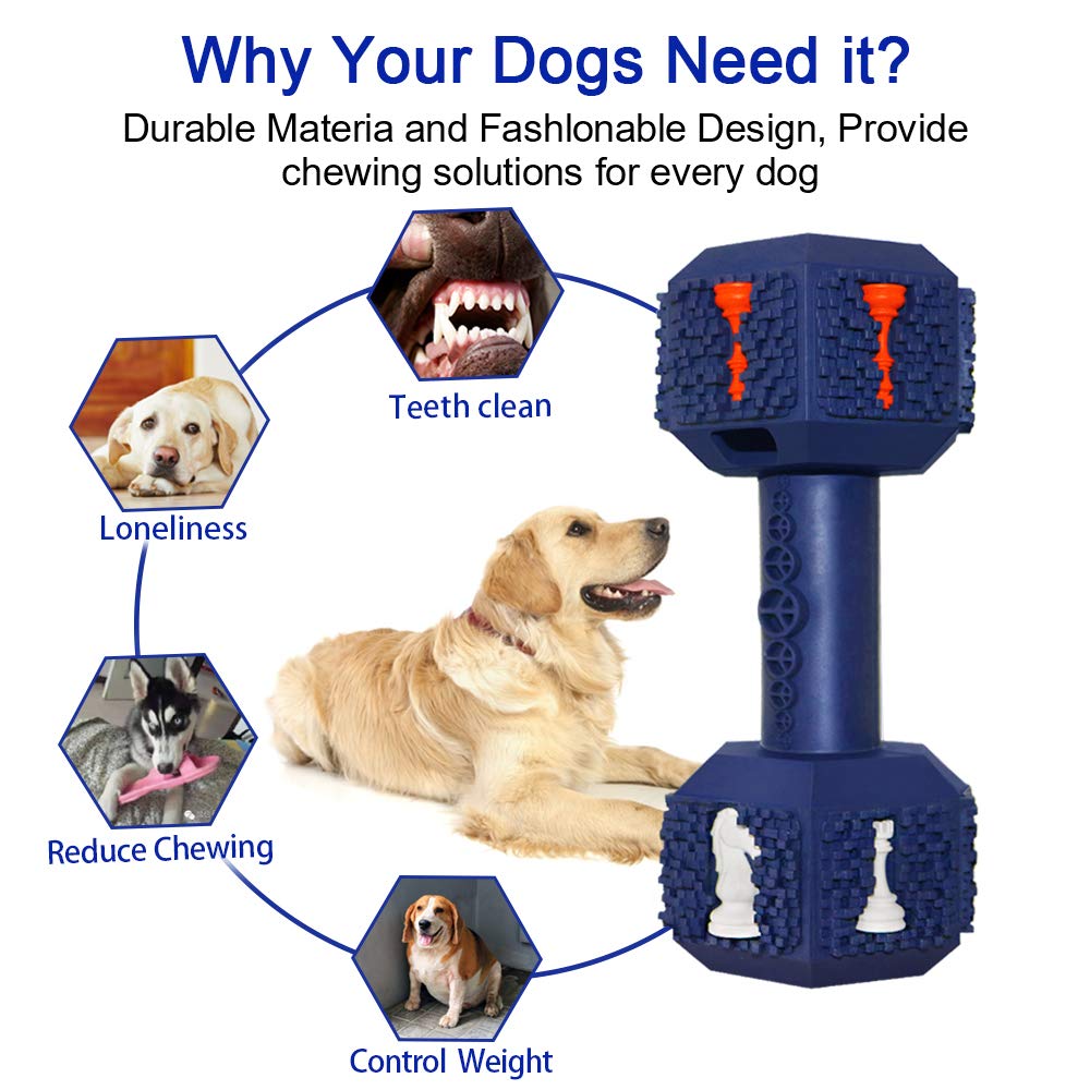 Hswaye Juguetes masticables para perros para masticadores agresivos, juguete dental no tóxico de grado alimenticio, juguetes resistentes y duraderos para perros medianos y grandes. Azul.
