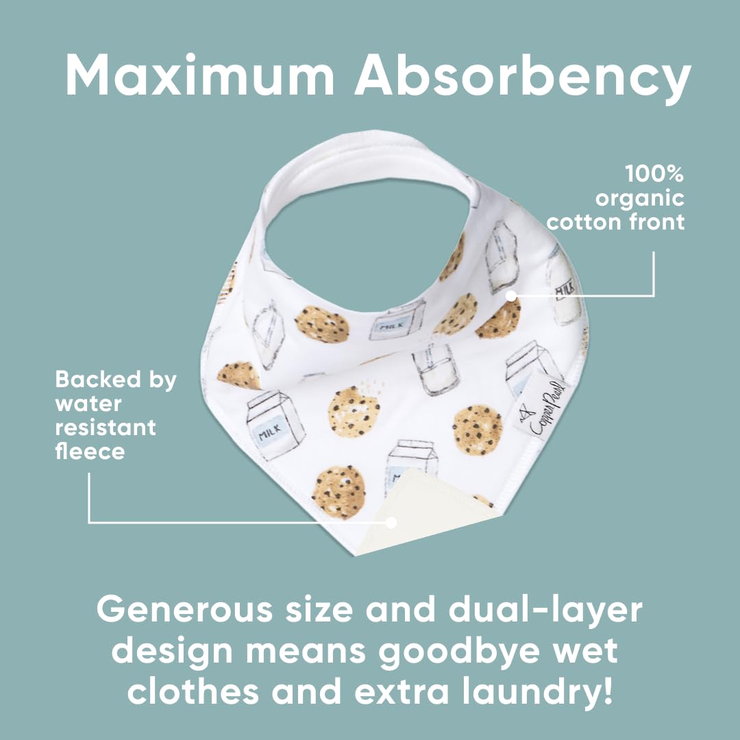Baberos para Bebé Baby Bandana Drool Bibs for Drooling and Teething 4 Pack Gift Set ?Chip Set? by Copper Pearl