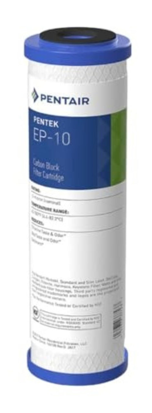 Filtro de Agua Pentair Pentek EP-10 Blanco Cartucho de Bloque de Carbono 10 x 2.5 Pulgadas 5 Micras