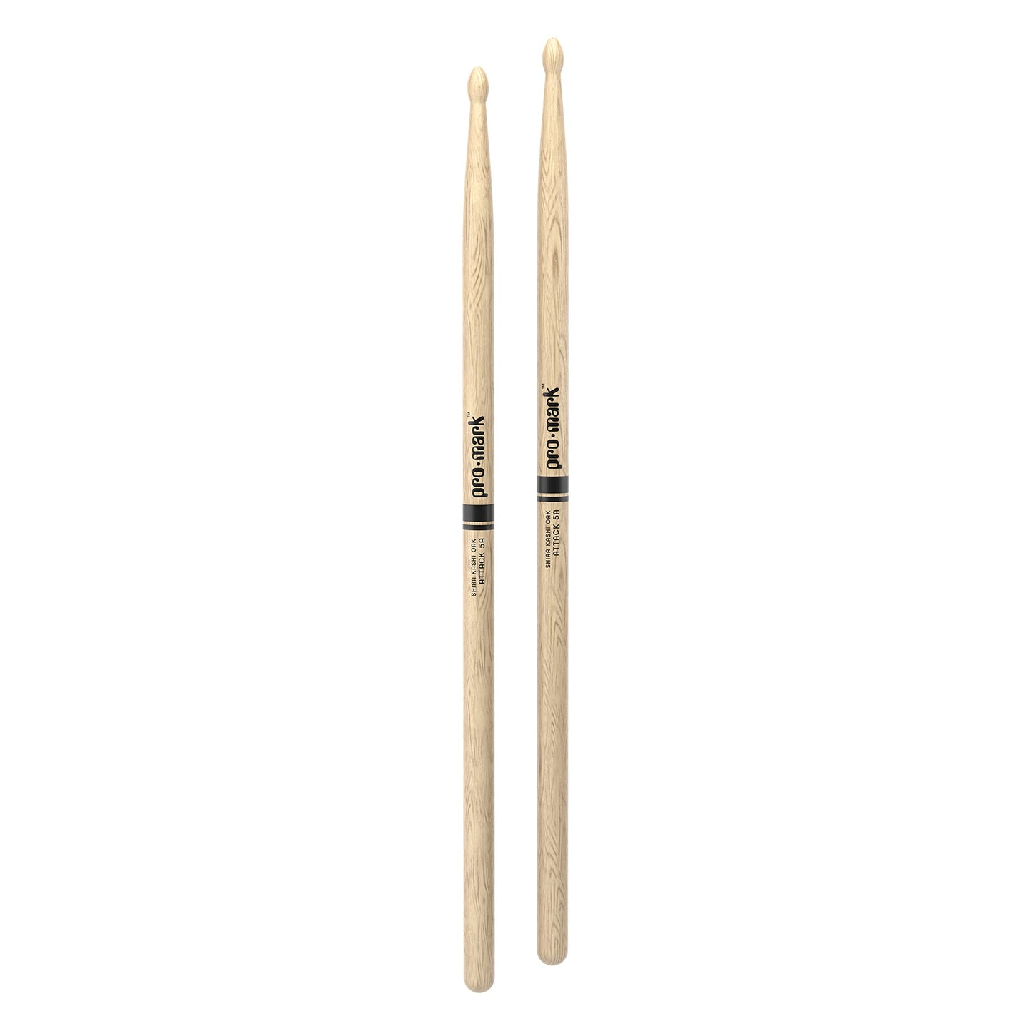 ProMark | Baquetas Classic Attack 5A Shira Kashi Roble, punta de madera ovalada, 1 par