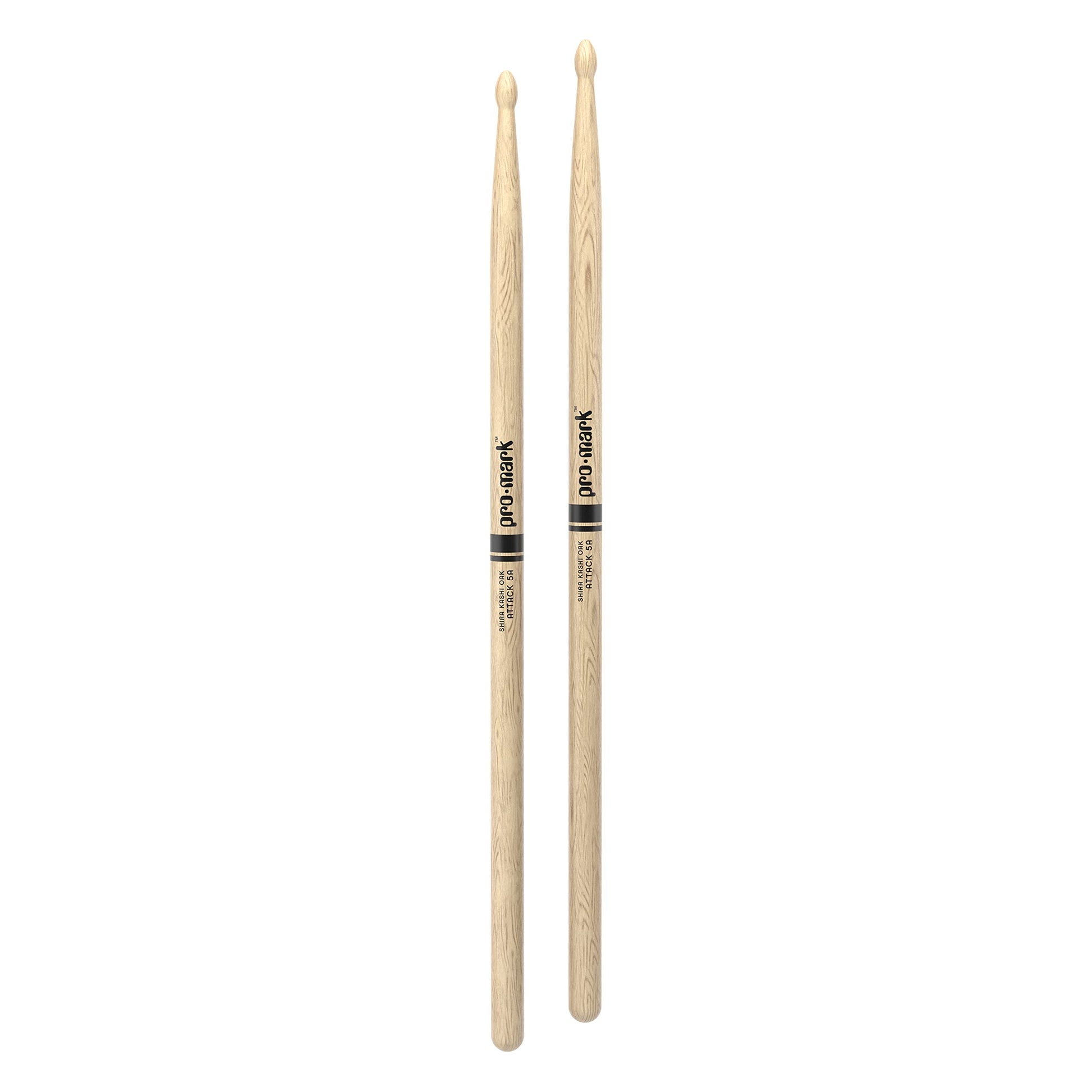 ProMark | Baquetas Classic Attack 5A Shira Kashi Roble, punta de madera ovalada, 1 par