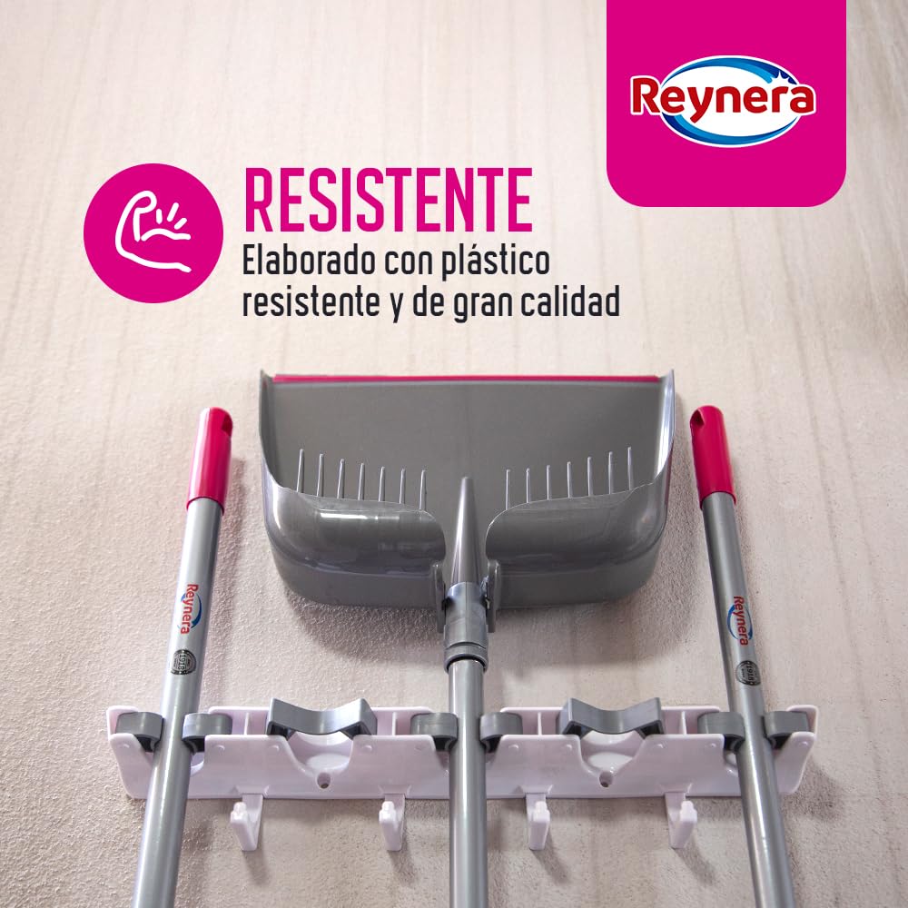Kit de Organización Total REYNERA: 2 Colgadores con 5 Espacios y 4 Ganchos - Solución Integral para un Espacio Limpio y Ordenado