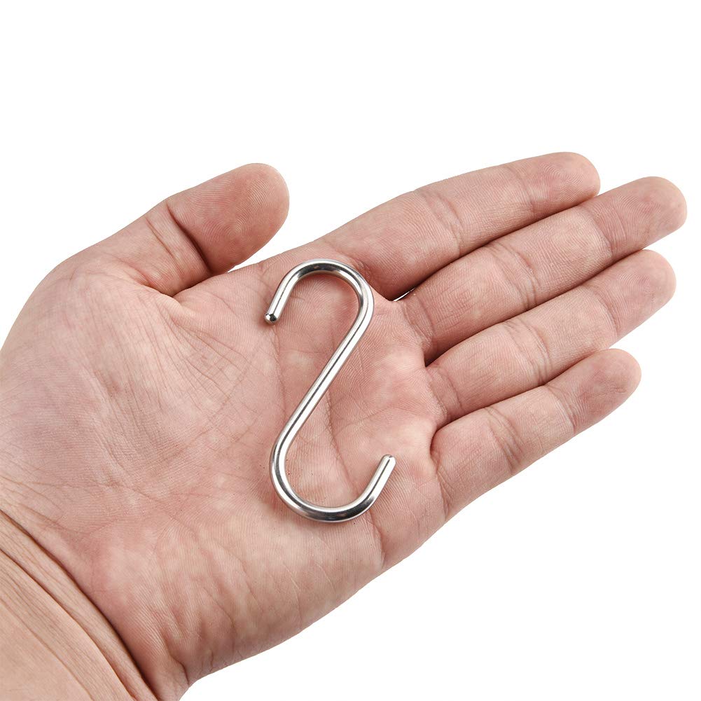 Garosa 4pcs S Ganchos de Acero Inoxidable ganchos en forma de S Ganchos Multiuso Ganchos para colgar para Cocina Baño Dormitorio Oficina para utensilios de cocina baño recámara sartenes ropa bolsas