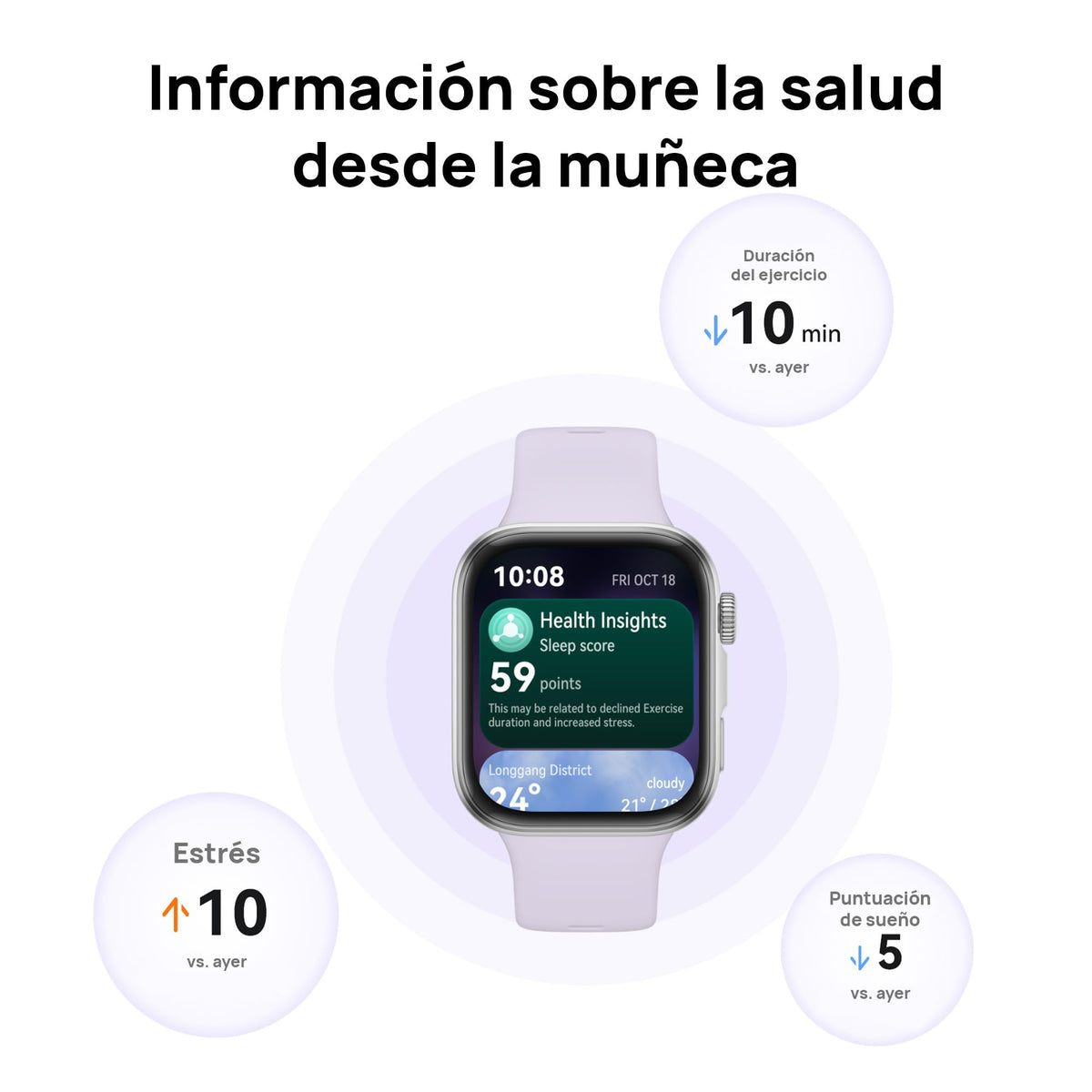 Smartwatch HUAWEI Watch FIT 4 Negro con GPS para iOS y Android