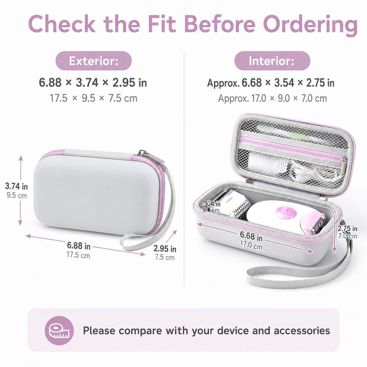 Case Compatible with Braun Epilator Silk-epil 3 3-270, Hair Removal for Women, Shaver & Trimmer