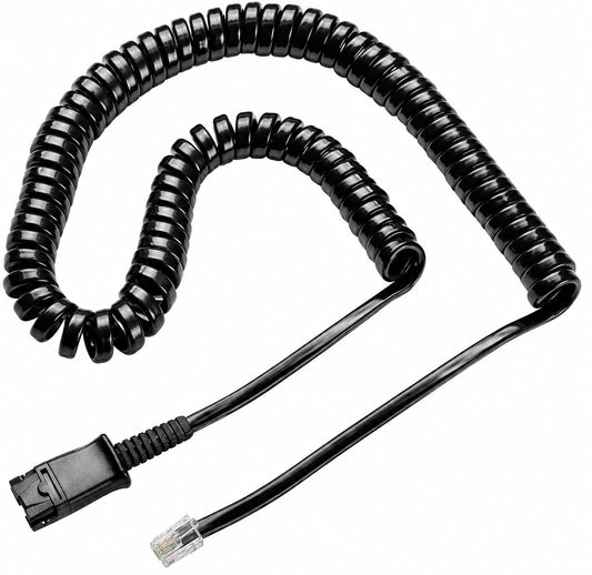 Adaptador TruVoice U10P-S Plantronics Negro para Auriculares Quick Disconnect Compatible con Teléfonos de Escritorio Yealink, Grandstream, Ooma y Snom