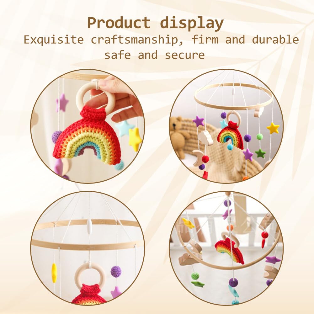 Decoración de guardería para cuna, móvil de bebé para cuna, diseño de cohete de ganchillo, decoración de guardería, móvil para moisés, colgante para guardería y decoración de techo