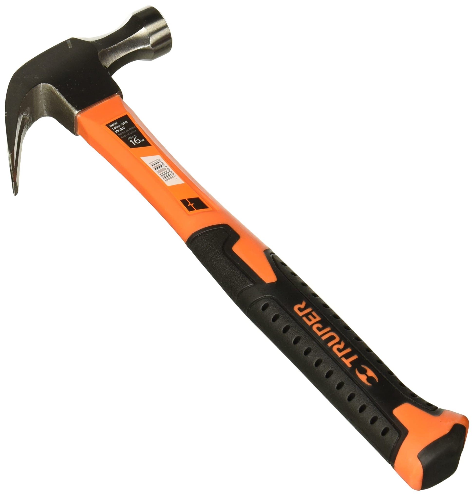 Martillo Truper Pulido uña Curva 16 oz mango Fibra de Vidrio