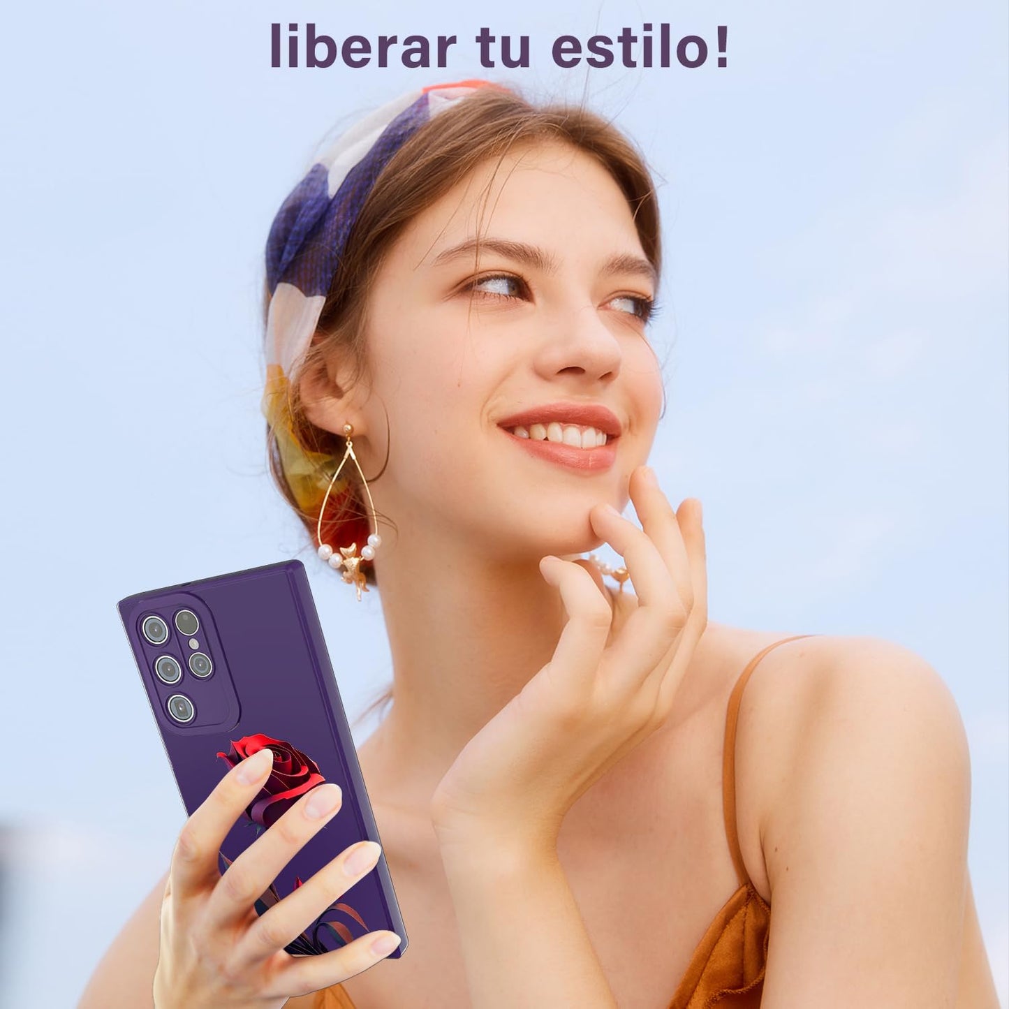 Threehao Funda para Samsung Galaxy S22 Ultra Case Uso Rudo, Ultra Delgado Flexible Silicona Púrpura Carcasa con Aesthetic Dibujos Flores, Antigolpes Anti-arañazos Protectora