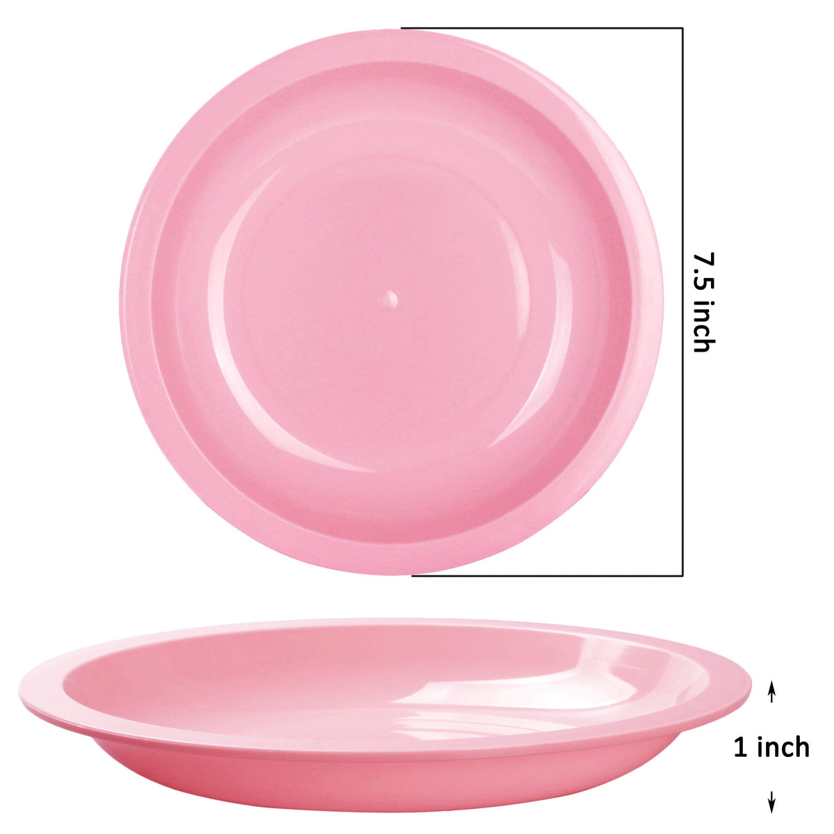 Youngever 7.5 Inch Plastic Plates, Small Kid Size, Kids Plates, Toddler Plates, Snack Plates, Microwave Safe, Dishwasher Safe, Set of 9 (Peach Colors)