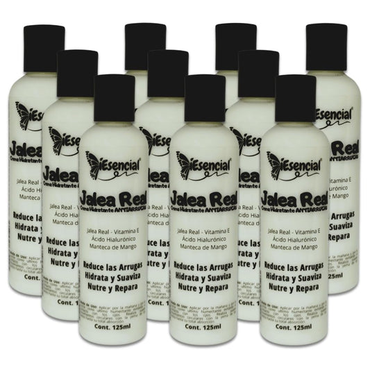 Crema Hidratante Natural Antiarrugas Jalea Real con Ácido Hialurónico y Vitamina E (125ml (10pz))