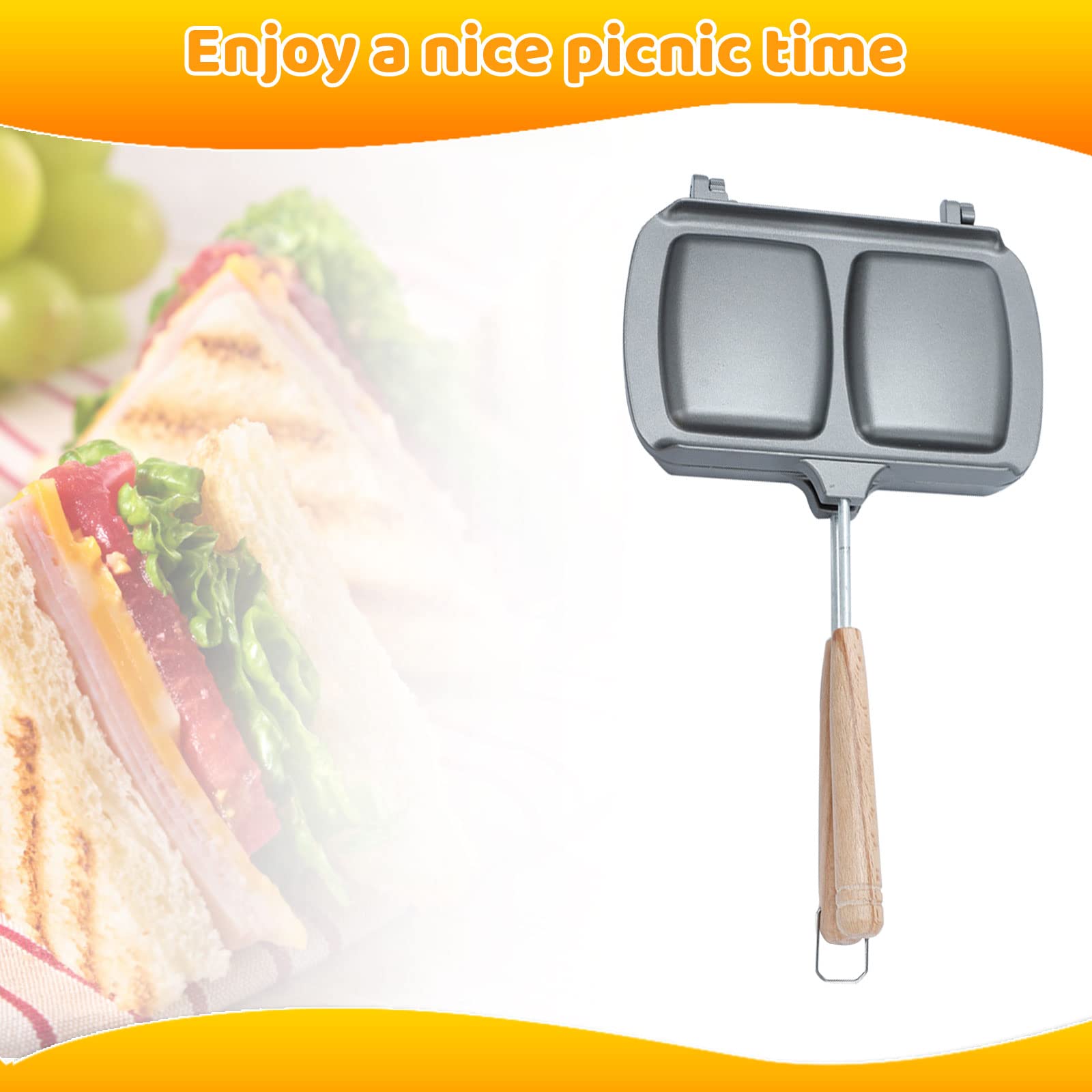 Sartén Antiadherente Con Mango Extraíble De Doble Cara Para Hornear Sándwiches, Tortillas, Frittatas, Tostadas Y Panqueques De Desayuno
