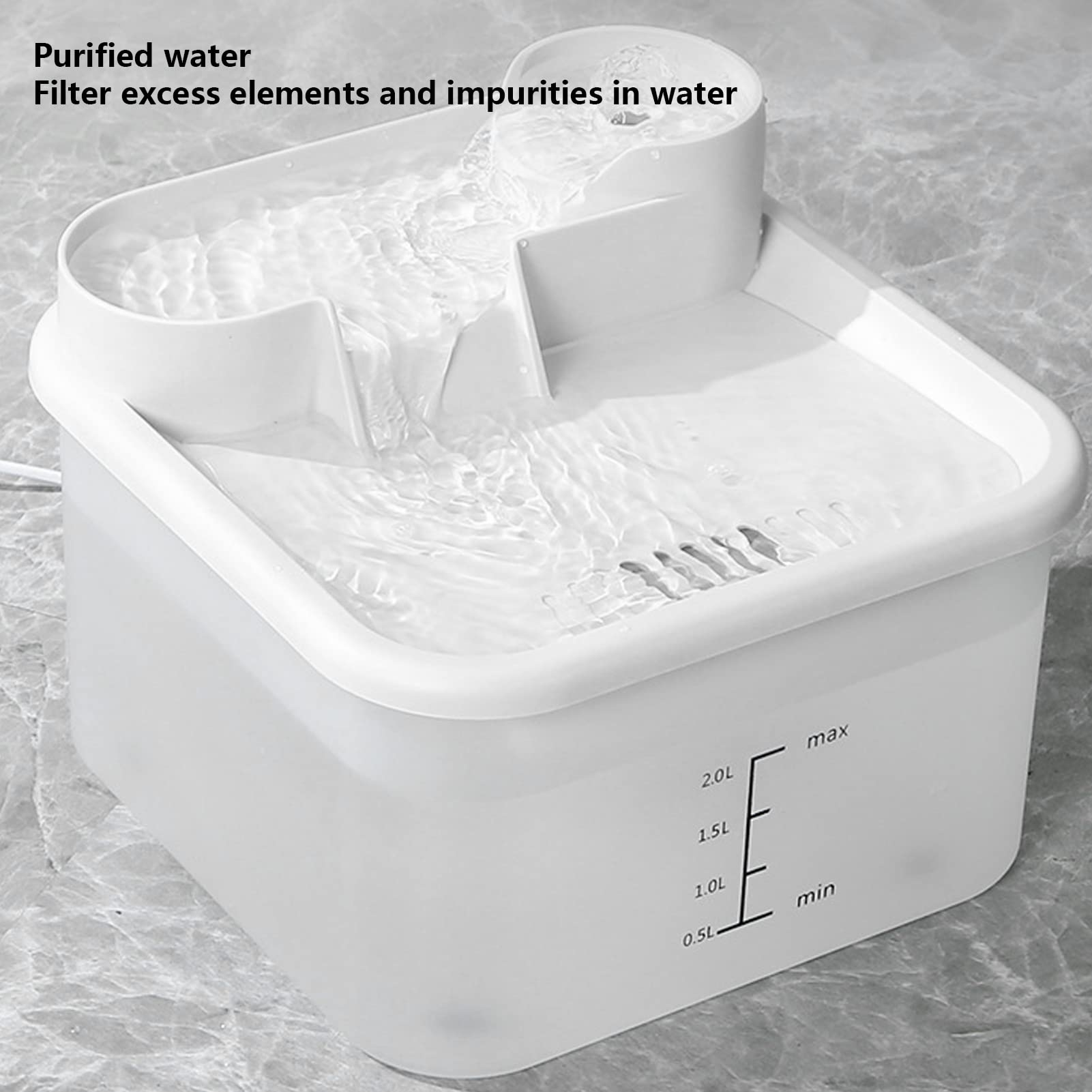 Fuente de Agua para Gatos, Fuente de Agua para Mascotas con Bomba Ultrasilenciosa, Dispensador de Agua de Circulación Automática Tazón de Agua para Gatos, Perros y Cachorros