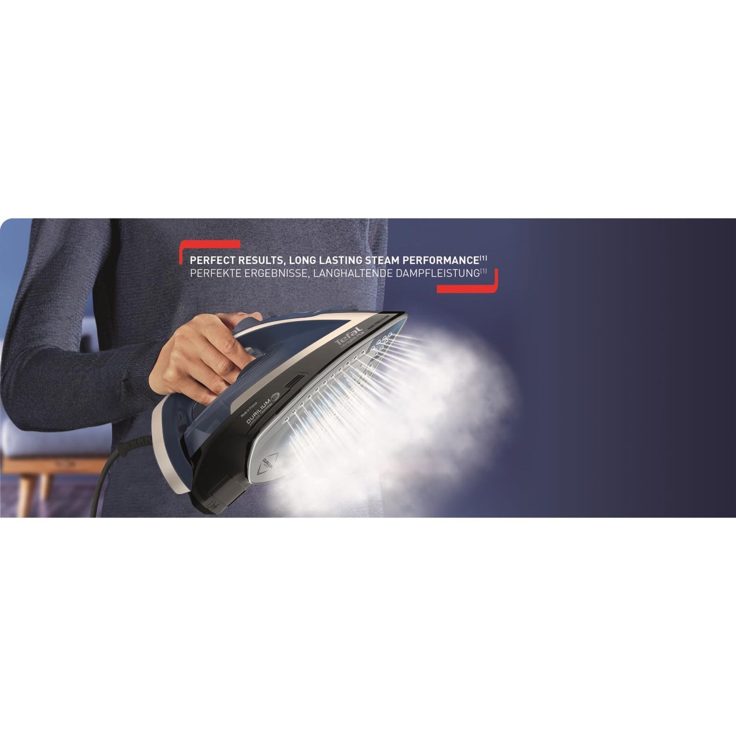 Plancha de Vapor Tefal Azul Blanco con Colector de Cal Extraíble