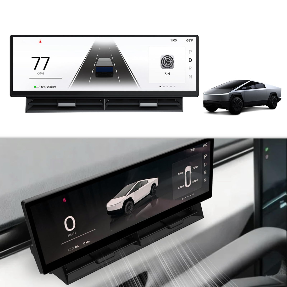 Pantalla Head Up Display Tlyard Negra 10.88 Pulgadas HUD Carplay para Tesla Modelo 3, 3 Highland, Y, Y Juniper y Cybertruck