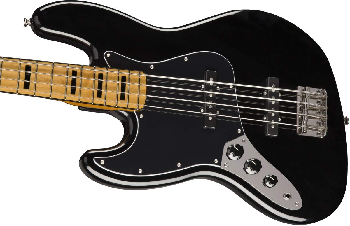Fender - Squier Classic Vibe 70s Jazz Bass, negro, zurdo, diapasón de arce