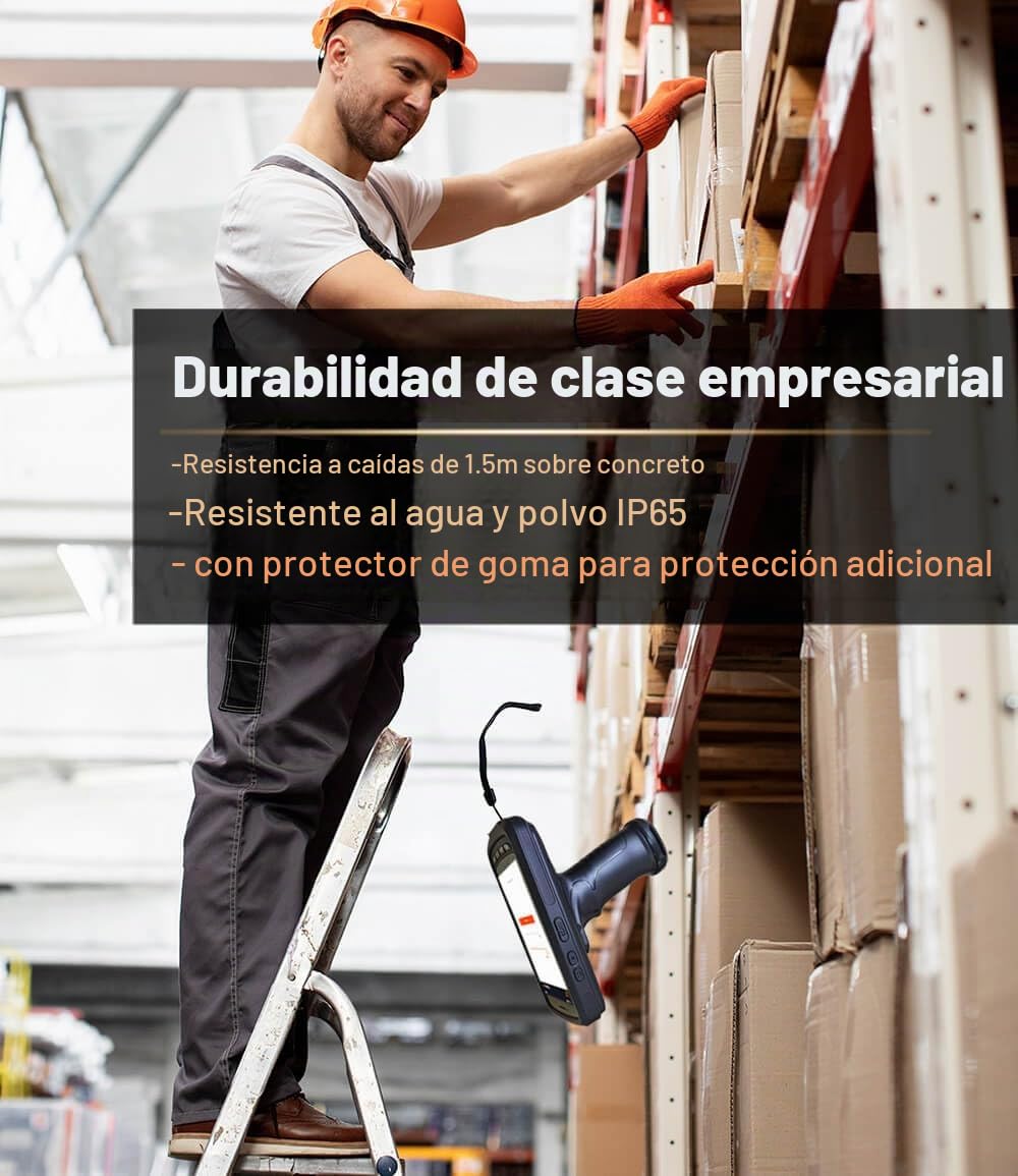 Terminal de Datos Portátil Archer Products Negro con Escáner de Código de Barras 1D y 2D, 3G 4G WiFi BT GPS y Empuñadura Ergonómica de Pistola