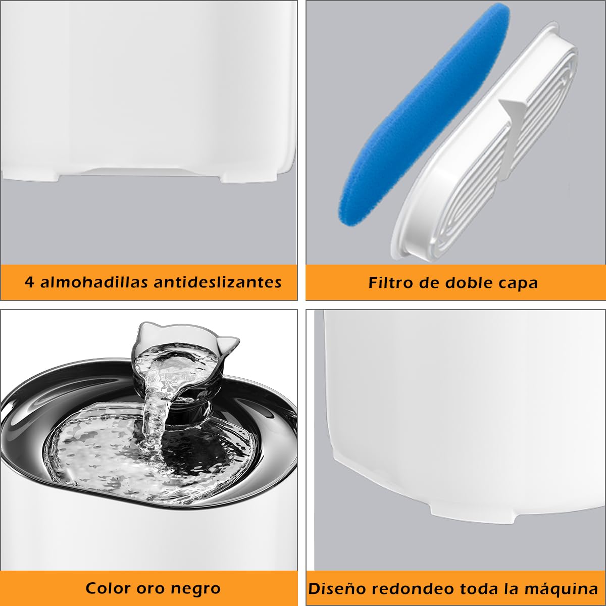 Bebedero con Luz LED MXCOCO Transparente Sin BPA para Mascotas